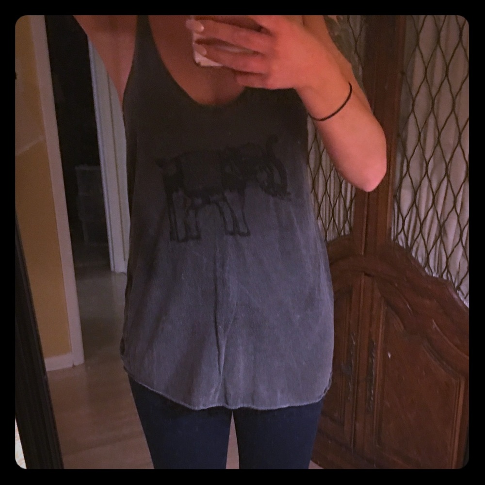 Gray Tank w/ elephant outline