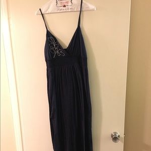 GAP Navy Blue Maxi Dress w/ White Flowers