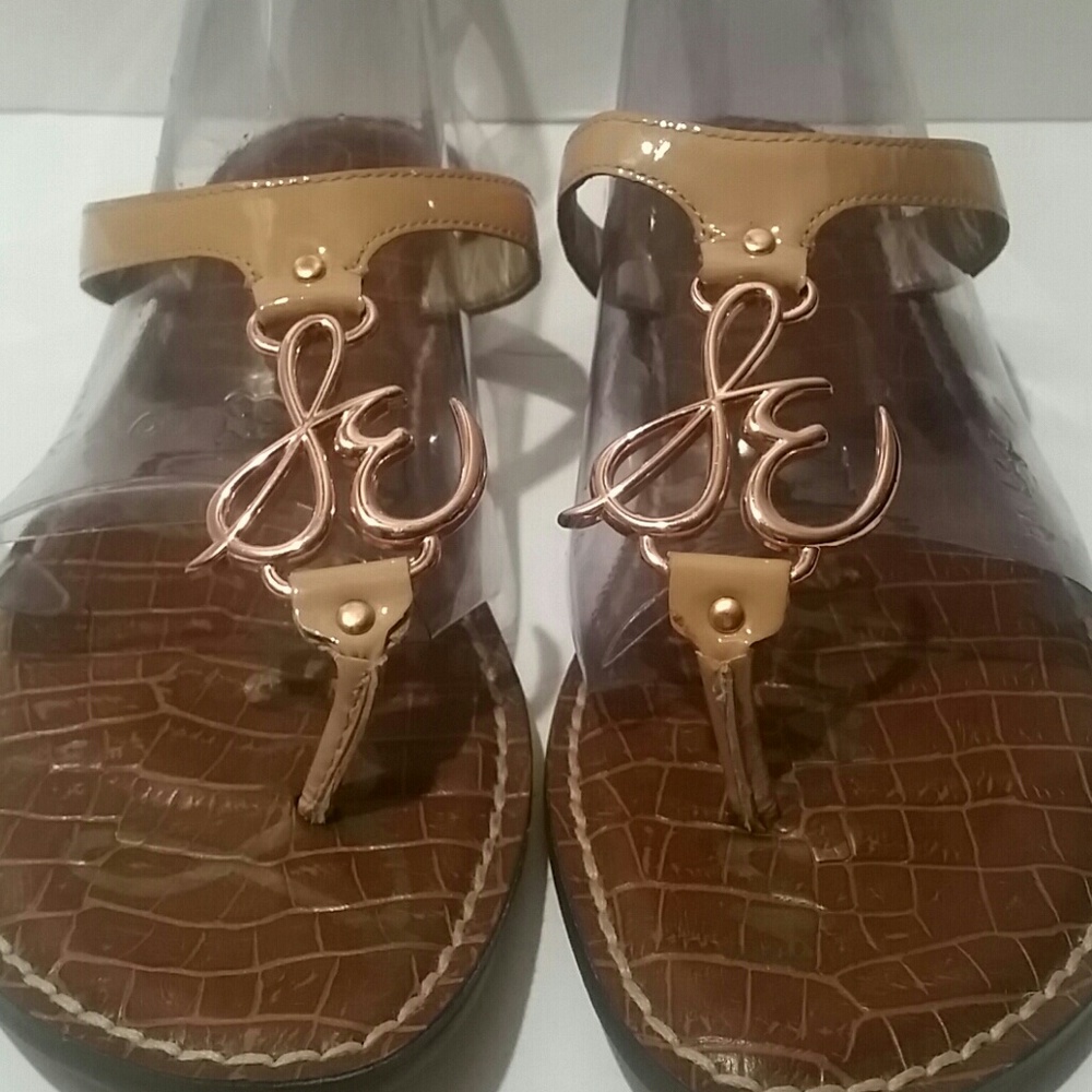 SAM EDELMAN Ltr SANDALS ROSE GOLD now Well used condition  has flaws COPPER 8.5