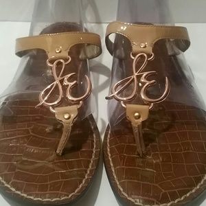 SAM EDELMAN Ltr SANDALS ROSE GOLD now Well used condition  has flaws COPPER 8.5
