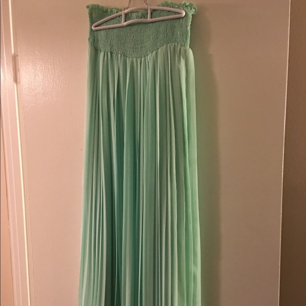 Mint Green Strapless Maxi Dress