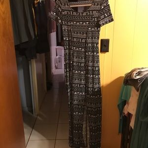 Tribal long dress with two front slits