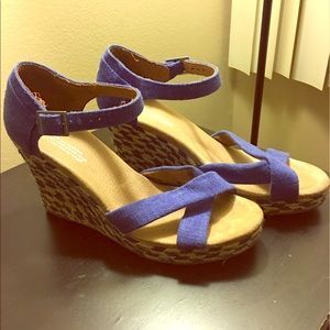 TOMS blue Wedge Sandals