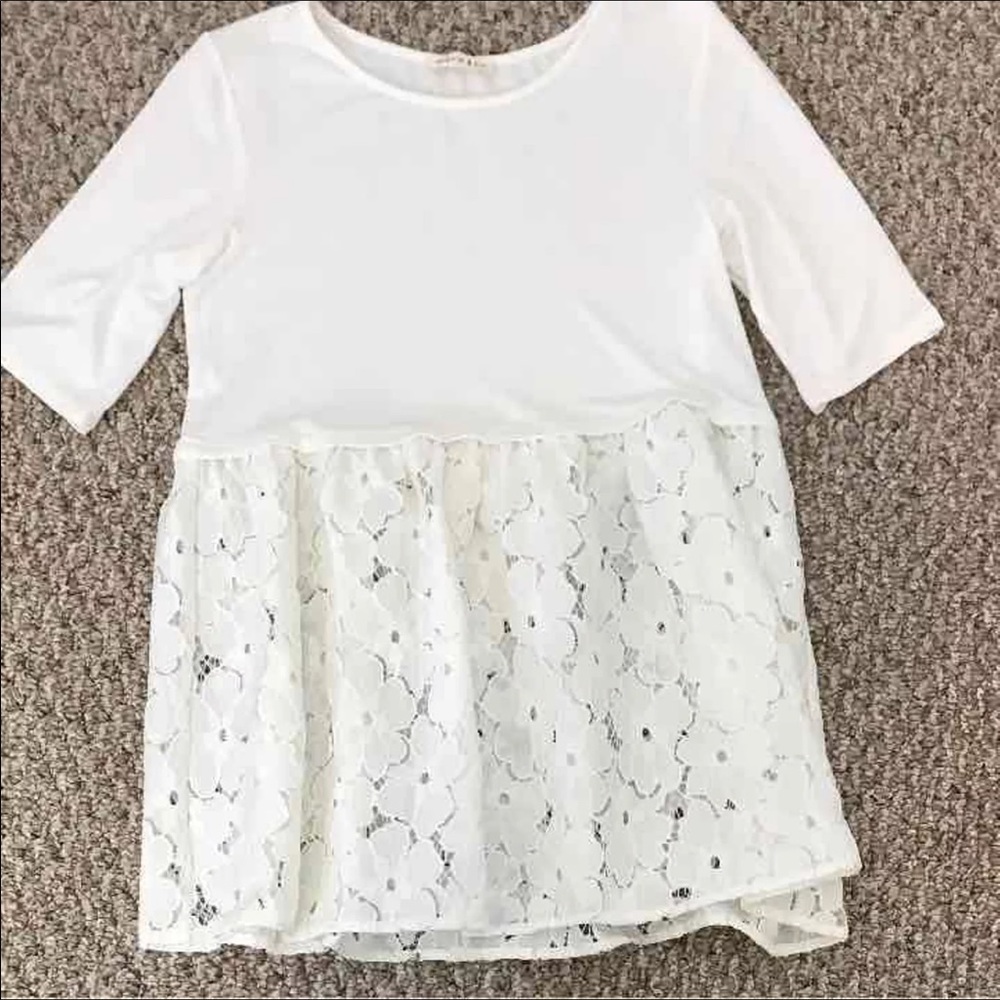 Stevie & Co. white lace tee