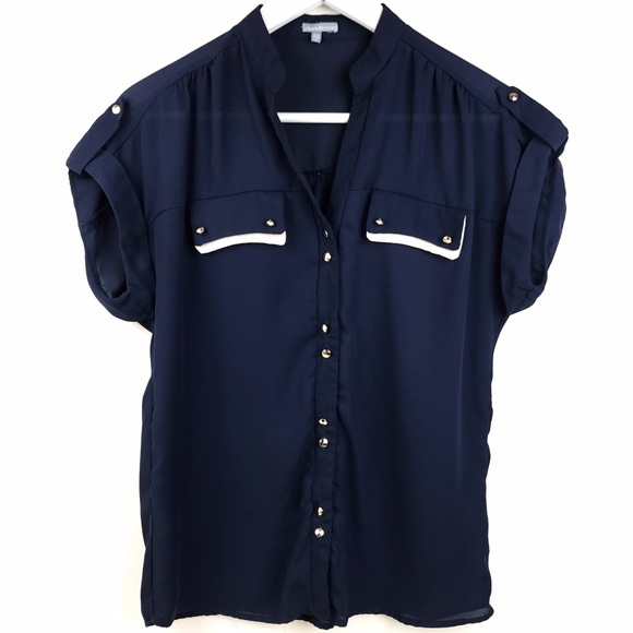 Charlotte Russe Tops - CHARLOTTE RUSSE navy blouse 💙