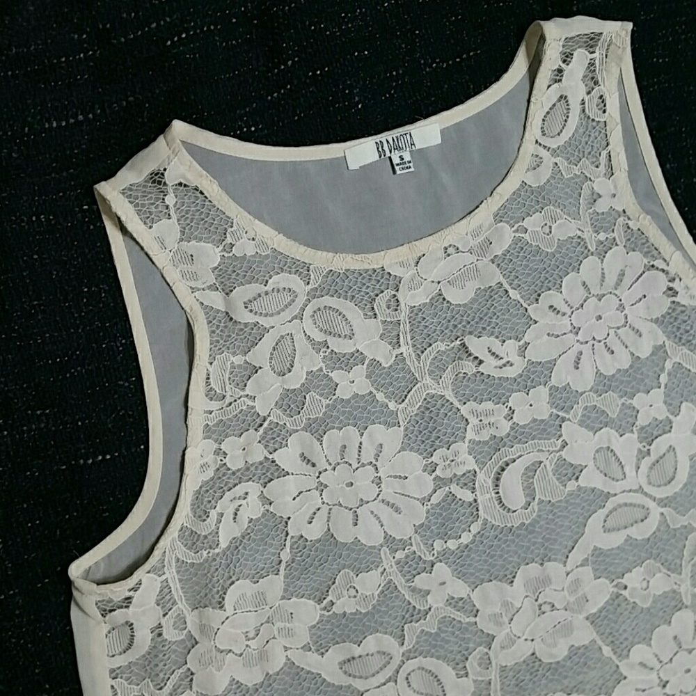 BB Dakota lace front sheer shell blouse