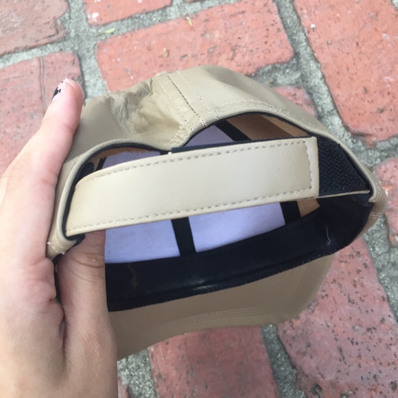 Genuine leather beige dad cap - Picture 2 of 3