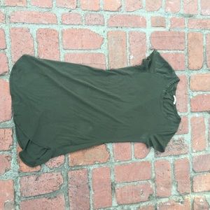 Olive green fitted mini tshirt dress