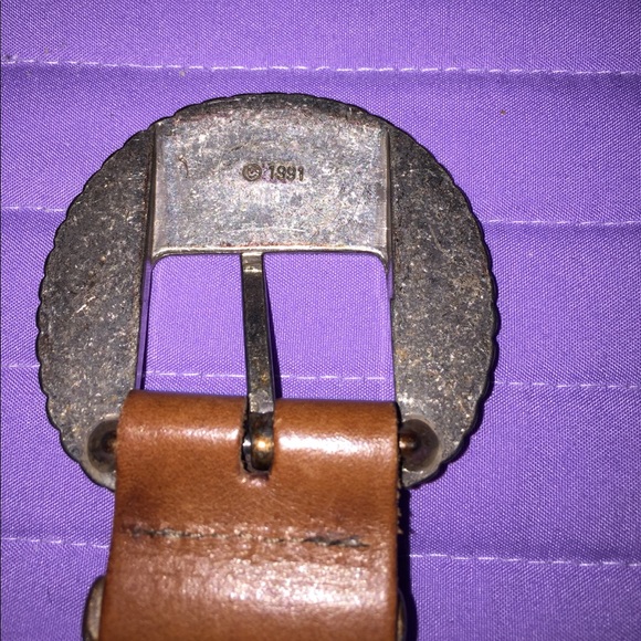 Vintage Brighton Brown Leather and Silver Belt