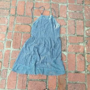 Free people Light blue lace slip dress