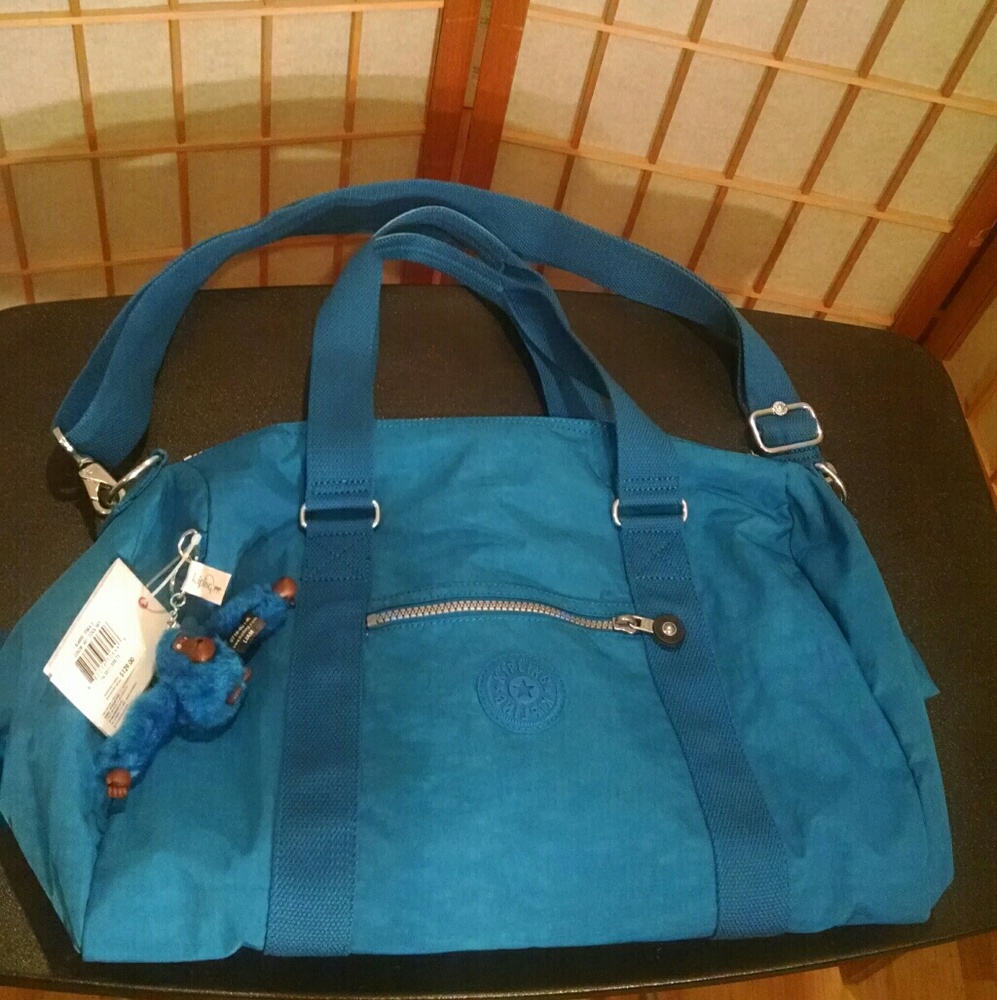 Kipling Travel Bag- Sky blue w/monkey key chain