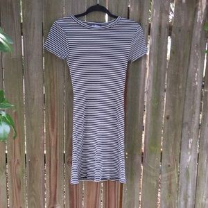 Casual striped ribbed dress