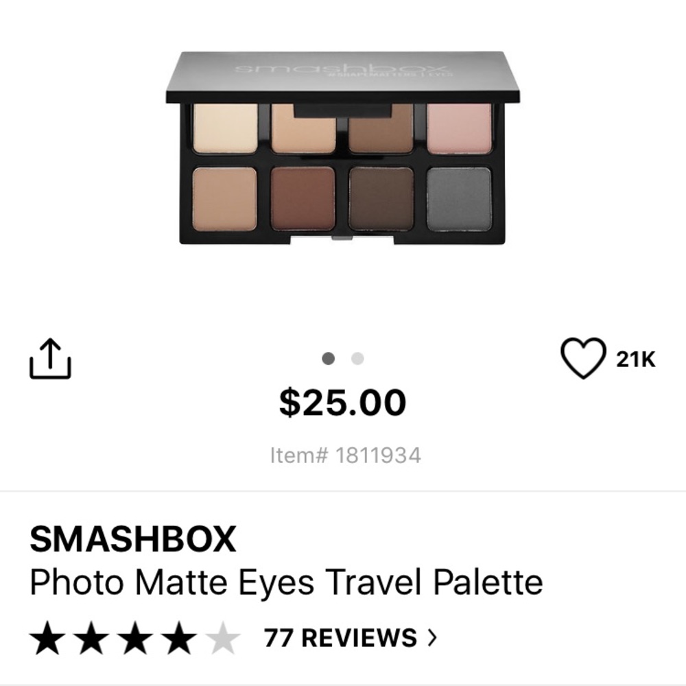 BNIB Smashbox Photo Matte Eye Palette