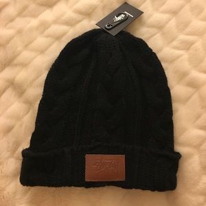 Black Stussy Cable Beanie