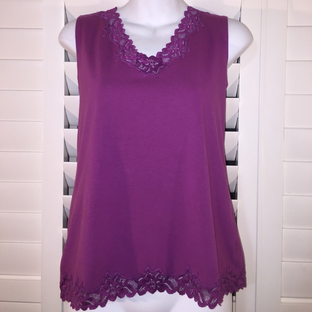 COLDWATER CREEK Lace Tank-Medium