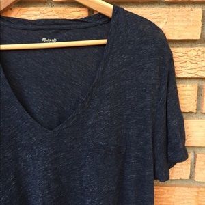 NEW madewell whisper cotton v-neck pocket tee