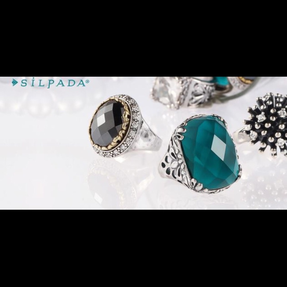 Silpada Retired .925  & large square emerald stone