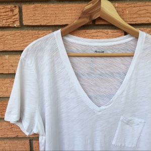 NEW madewell whisper cotton v-neck pocket tee