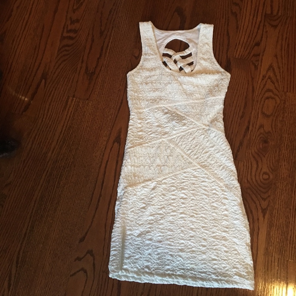 White stretchy mini dress