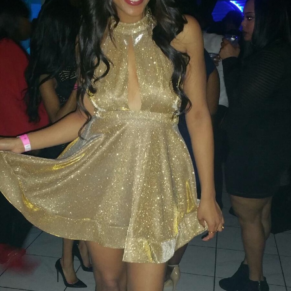 Gold sequin dress