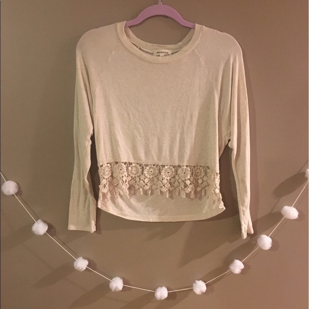 Long-sleeve Monteau Crop Top
