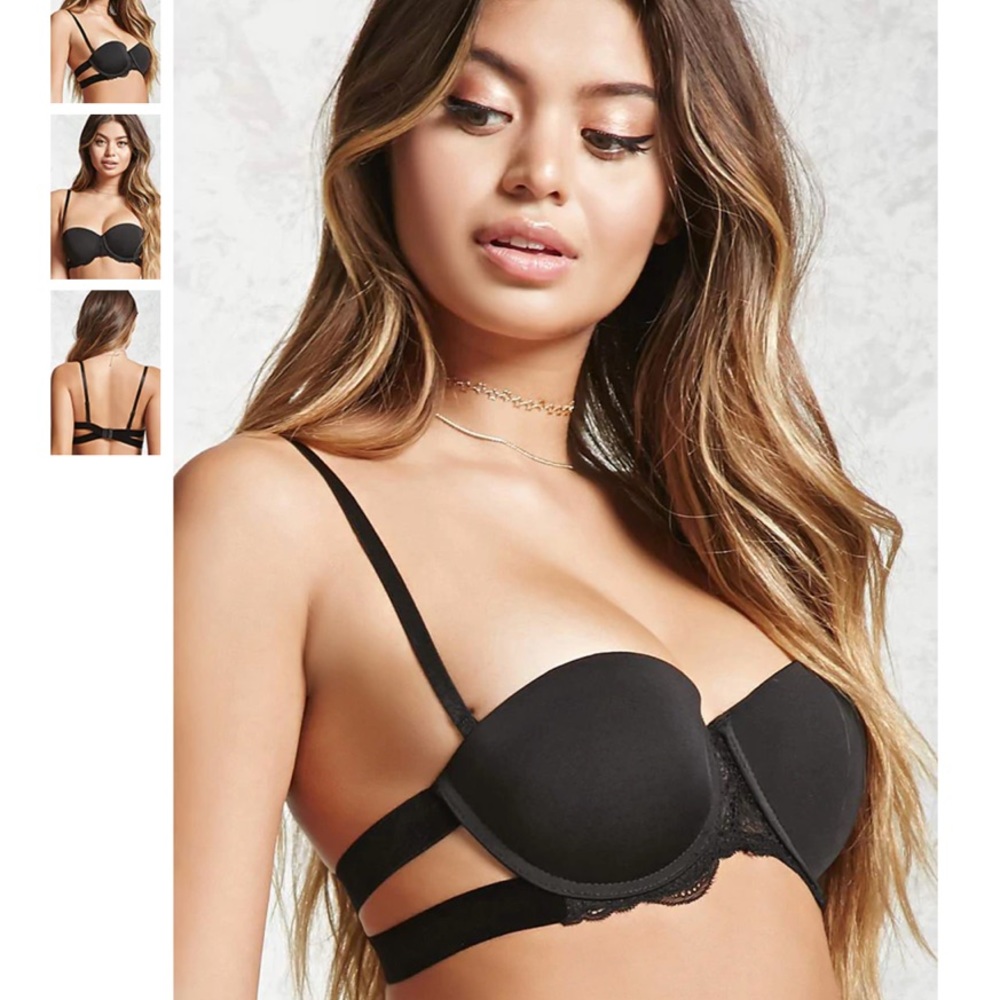 NWT Forever 21 Velvet Strap Lace Push Up Bra