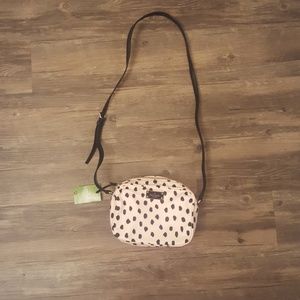 Kate Spade Pink & Black dot small crossbody bag