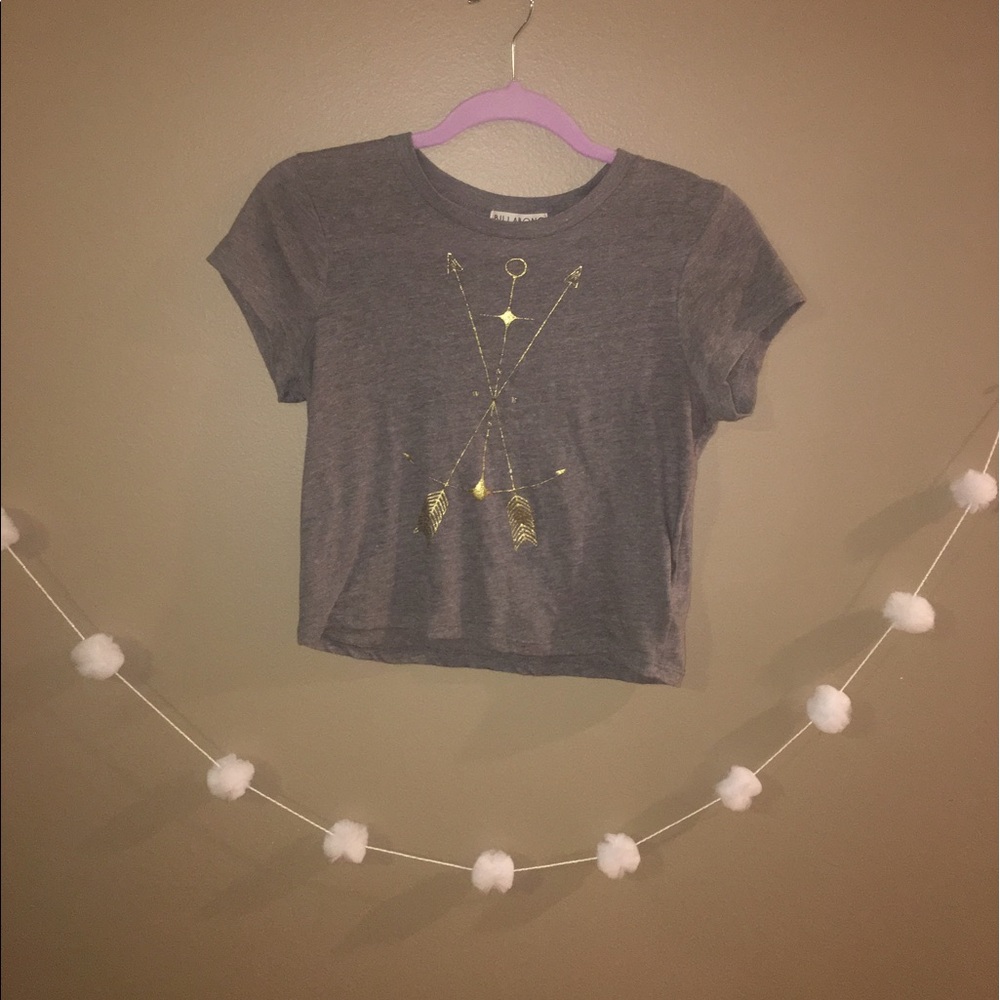 Grey and Gold Crop Top