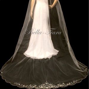 CUSTOM. ORDER - Beaded cathedral wedding veil