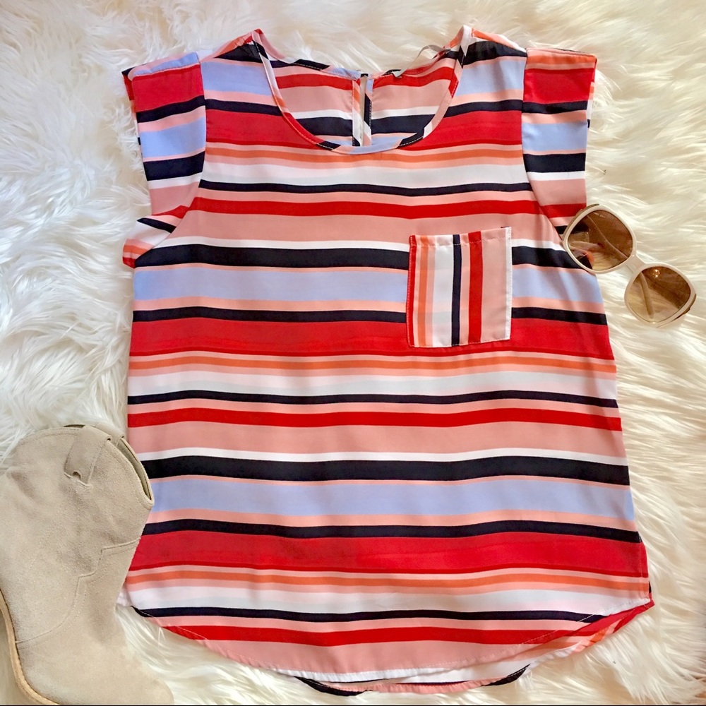 Multi Stripe Casual Top LAST ONE!!! - Picture 3 of 5