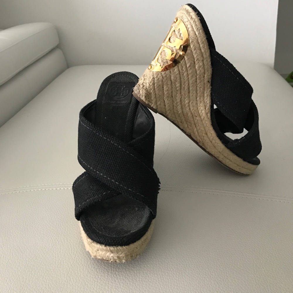 Black Tory Burch wedges