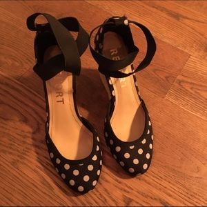 REPORT Retro Pin up Polka Dot wedge espadrilles