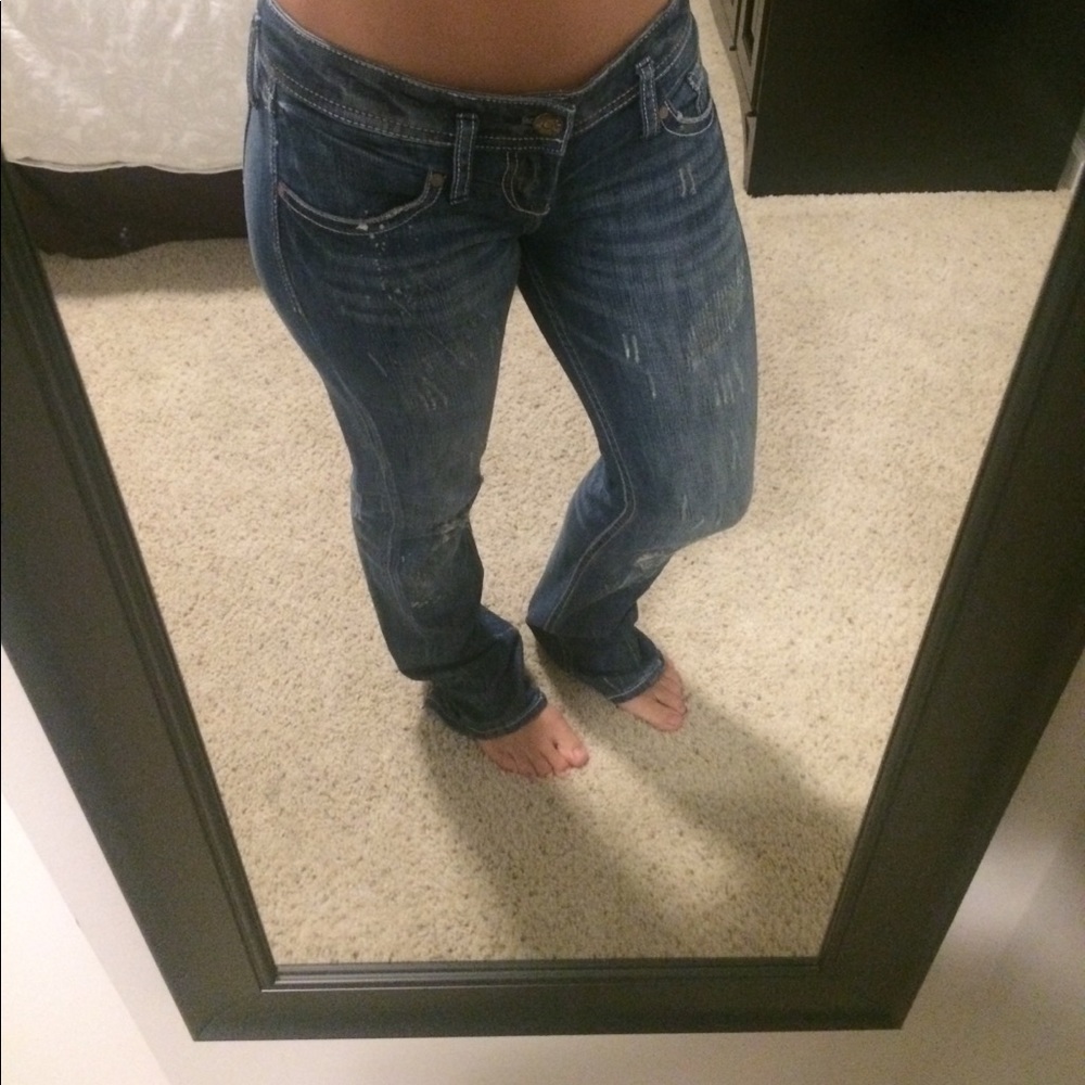Express Zelda Skinny Jeans with Silver Detail
