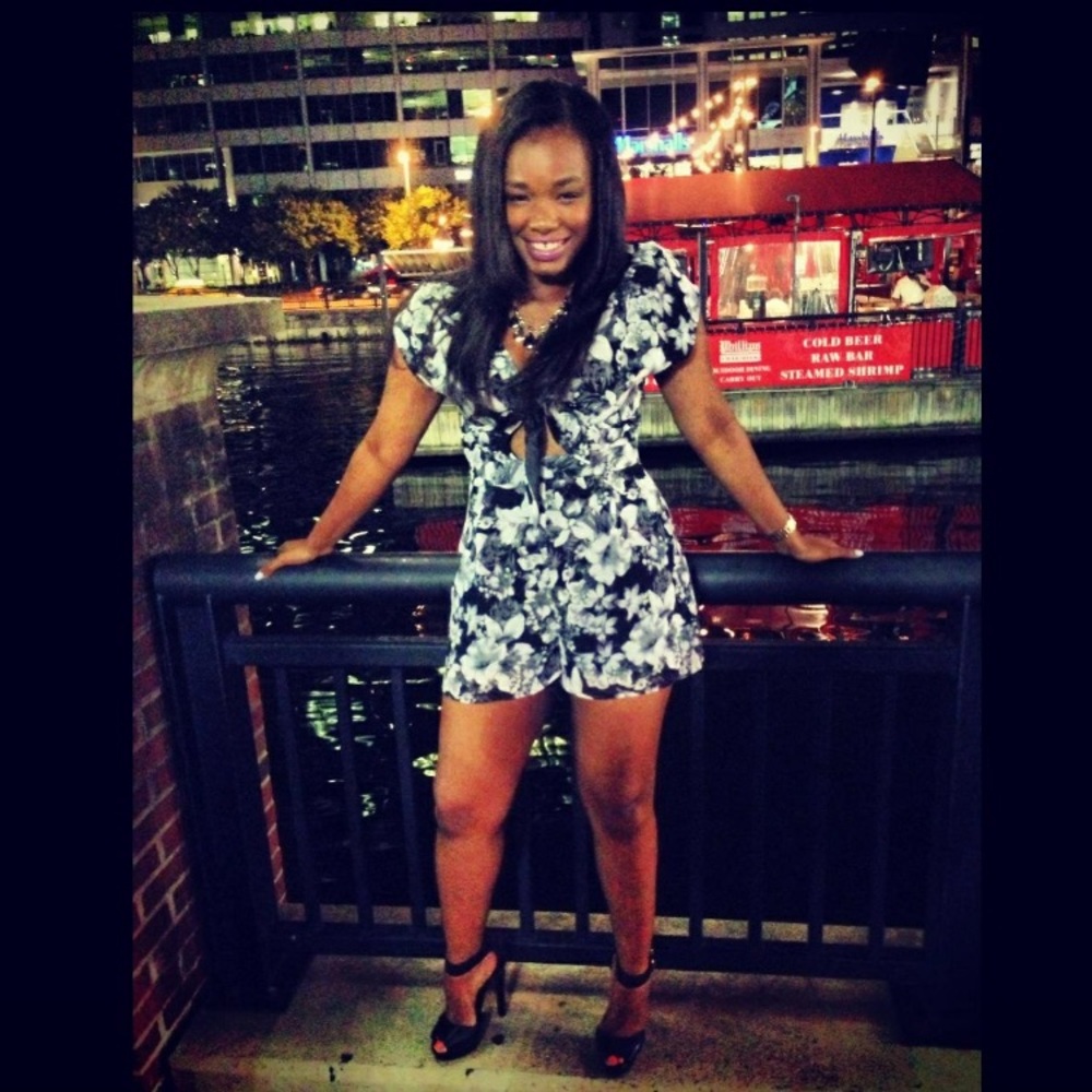 BLACK & WHITE FLORAL ROMPER