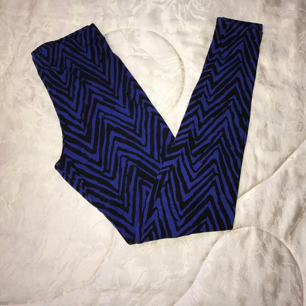 Blue zebra leggings