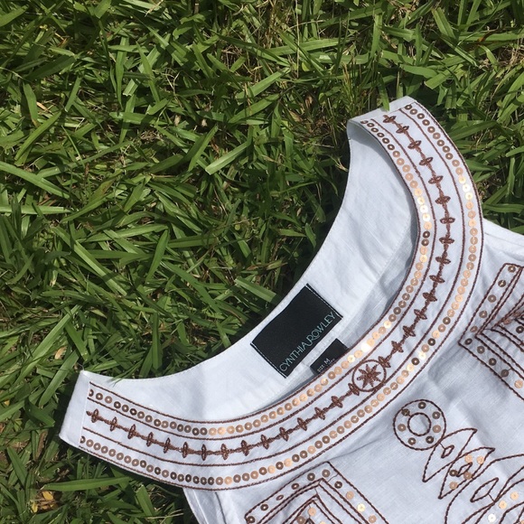 Cynthia Rowley embroidered linen top, sz M, NWOT - Picture 2 of 6