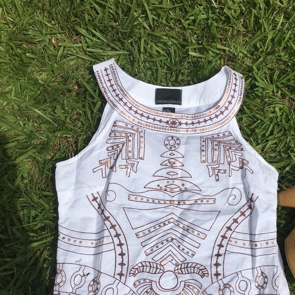 Cynthia Rowley embroidered linen top, sz M, NWOT - Picture 4 of 6