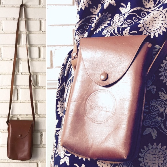 Kodak Snapsack - Cute Leather Crossbody Purse Vtg - Picture 7 of 8