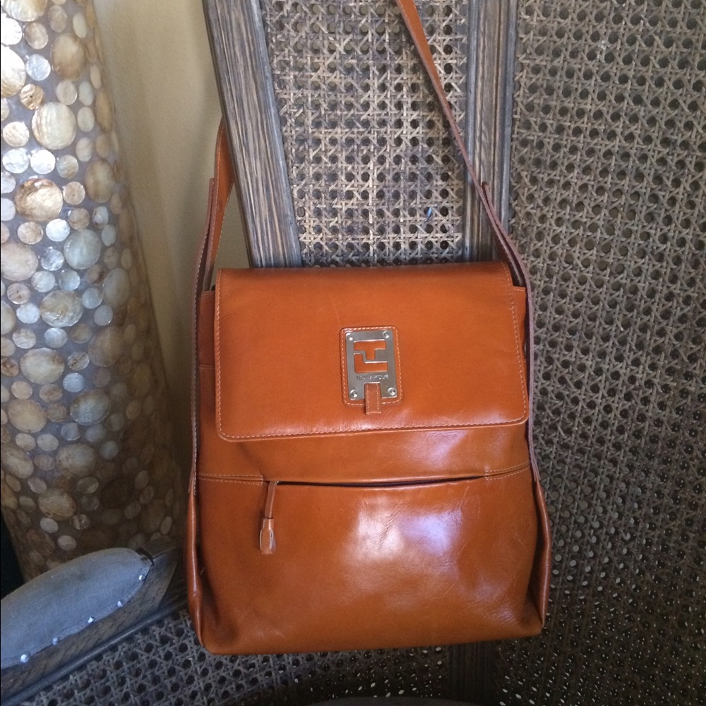 Rare Ted Lapidus cowhide leather shoulder bag