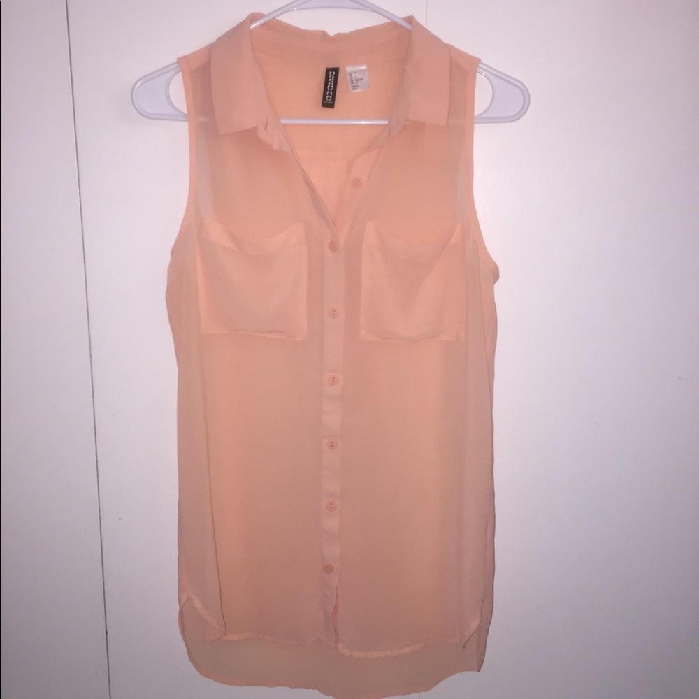 Peach Sleeveless Blouse