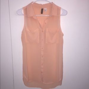 Peach Sleeveless Blouse