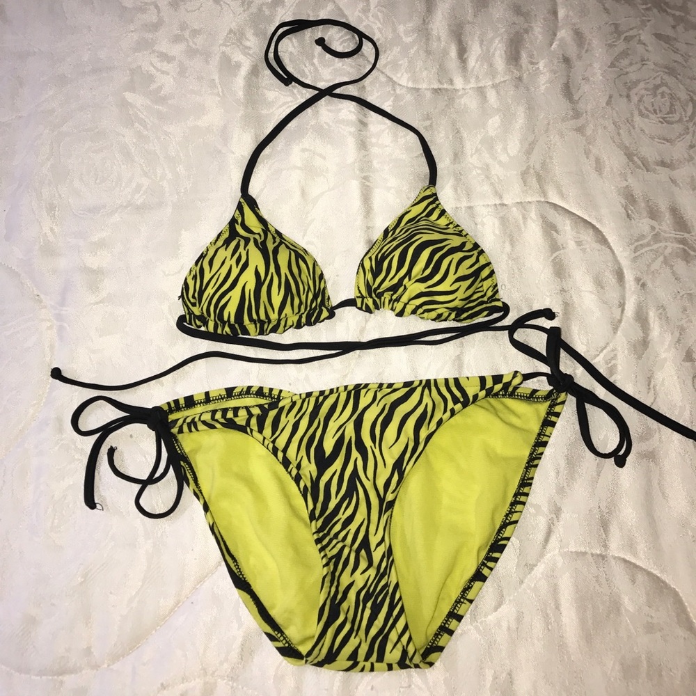 Yellow zebra bikini