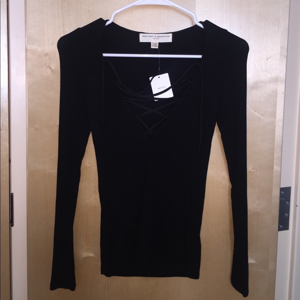 NWT Black Lace-up Urban Outfitters Shirt