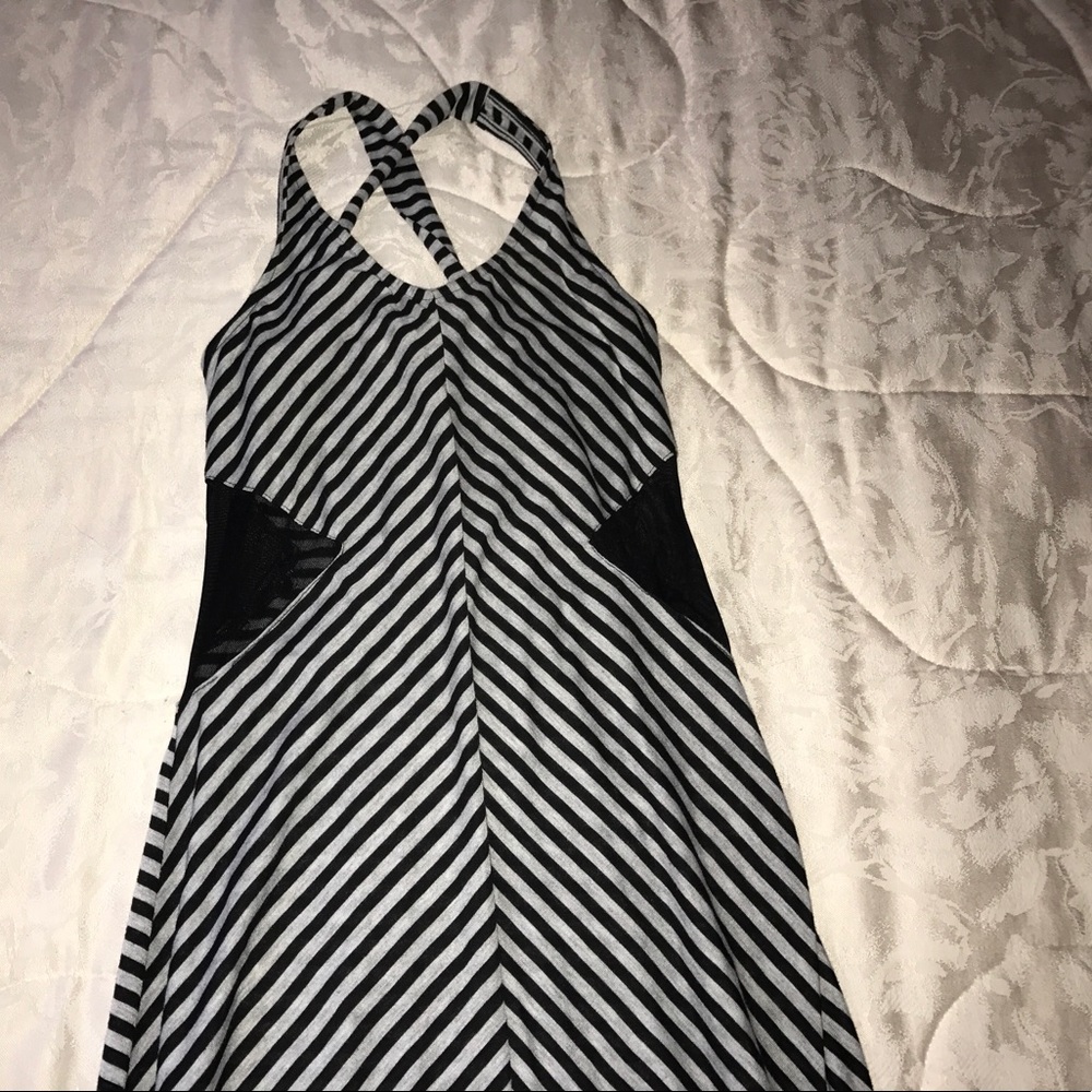 Black and gray maxi dress