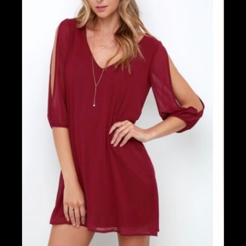 Lulu's Red open shoulder dress
