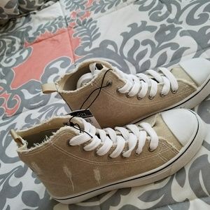Nude high top sneakers