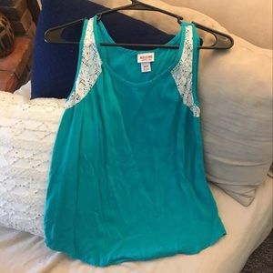 Teal and Lace Tank Top
