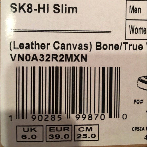 Vans Leather Canvas SK8Hi Slim - Picture 4 of 4