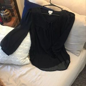 Sheer Blouse with tie detail
