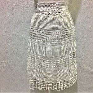 Studio Works white crochet overlay skirt sz small
